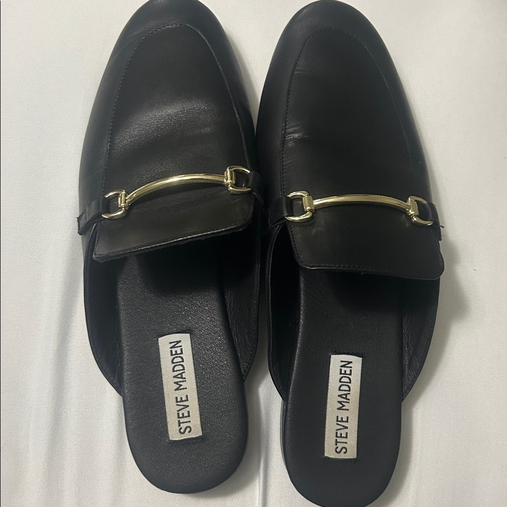 Steve Madden  Galilea Leather Mules, Black  Women Size 8 retail $129